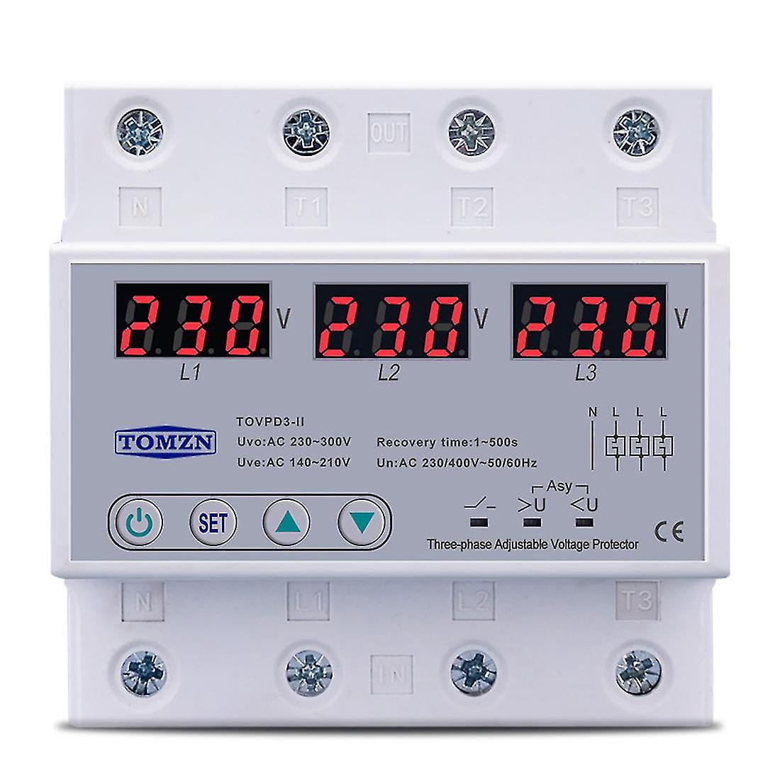 Tomzn Three Phase Adjustable Over And Under Voltage Protector Automatic Recovery Protective Device From Guanzai