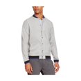 thumbnail image 1 of Kenneth Cole Mens Ribbed Trim Varsity Jacket, Grey, Large, 1 of 3
