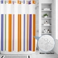 thumbnail image 2 of No Hook Shower Curtain, Burnt Orange Striped Shower Curtains for Bathroom with See Through Top Window, Farmhouse Thin Line Modern Abstract Art Waterproof & Washable Bath Curtain Stall 48"x72", 2 of 9