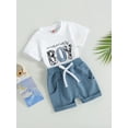thumbnail image 4 of Toddler Baby Boy Summer Clothes Mamas Little Boy Short Sleeve T Shirt Tops 6M 12M 18M 24M 3Y Infant Rolled Drawstring Shorts Set, 4 of 9