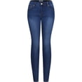 thumbnail image 1 of 2Luver, Women's, Stretchy 5 Pocket Medium Blue Skinny Jeans, Medium Blue, 17, 1 of 2