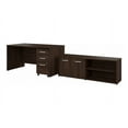 thumbnail image 1 of BBF Studio C - Desk set with 3-drawer mobile file cabinet, low storage cabinet - rectangular - black walnut - black walnut base, 1 of 6