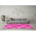 thumbnail image 3 of Ahgly Company Indoor Round Checkered Pink Modern Area Rugs, 8' Round, 3 of 4