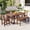Brown Wood, variant on HighSound 6-Piece Outdoor Acacia Wood Dining Set, Patio Table and Chairs Set with Bench for 6-7 People, Outdoor Dining Furniture Set for Garden, Backyard and Poolside, Natural