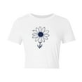 thumbnail image 6 of Busydd T Shirts for Women Casual Short Sleeve Summer Tops for Women Trendy Round Neck Crop Tops for Women Comfy Cotton Graphic Tees L, 6 of 6