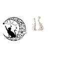 thumbnail image 1 of Encantadora escultura de pared de gato negro con forma de para amantes de los gatos. Decoración única para parejas y estatua de animal, regalo de, 1 of 8