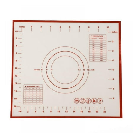 

Large Silicone Pastry Mat Extra Thick Non Stick Baking Mat with Measurement Fondant Mat Counter Mat Dough Rolling Mat Oven Liner Pie Crust Mat（ Red)