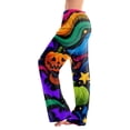 thumbnail image 2 of Pajama Pants Women Halloween Pumpkin Print Drawstring Stretchy Pjs Casual Bottoms, 2 of 6