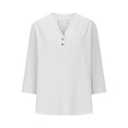 thumbnail image 4 of White T Shirts for Women's Fashion Casual V Neck Down Short Sleeve Top T Shirt Fashion Clothing, 4 of 5