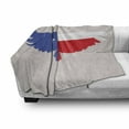 thumbnail image 3 of Texas Star Soft Flannel Fleece Throw Blanket, Bald Eagle Silhouette with Lone Star Wings of Freedom Animal, Cozy Plush for Indoor and Outdoor Use, 50" x 60", Violet Blue Vermilion, by Ambesonne, 3 of 6
