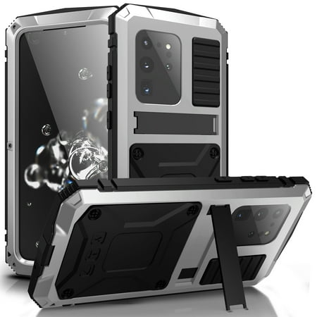 Casetego for Samsung Galaxy S20 Plus 5G Case [6.9-inch],Built in Kickstand Heavy Duty Military Grade Rugged Shockproof Protective Cover,Sliver