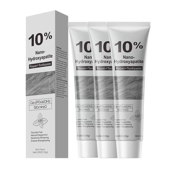 10% NANO- Hydroxyapatite Toothpaste, Fluoride-Free for Sensitive Teeth – Enamel Protection & Sensitivity Relief & Deep Clean, Gentle Mint Fresh Breath,120g