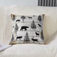 thumbnail image 3 of Woodland Animals Pillow Covers,Bear Elk Deer Cushion Covers Rabbit Wolf Fox Goat Rustic Wildlife Moose Throw Pillow Covers 22x22 Inch Vintage Farmhouse Decor, 3 of 7