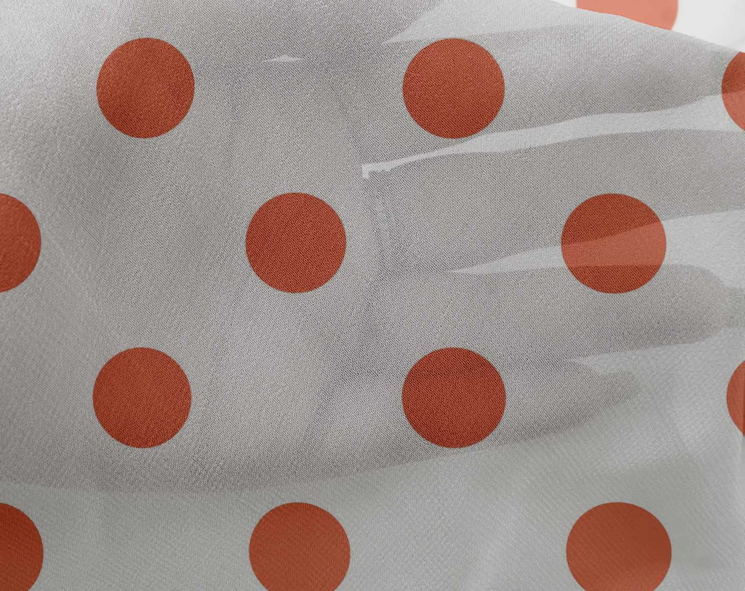 oneOone Georgette Viscose Dark Peach Fabric Polka Dots Dots Sewing Material Print Fabric By The Yard 42 Inch Wide