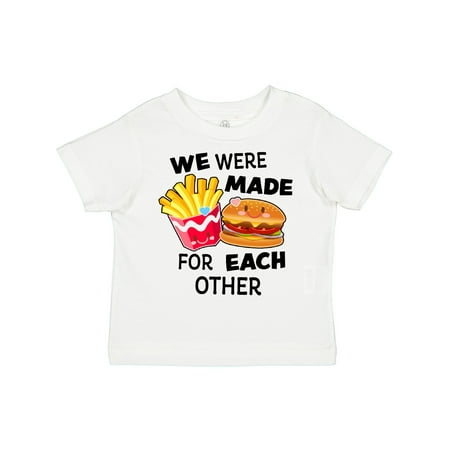 

Inktastic We Were Made for Each Other with Burger and Fries Gift Toddler Boy or Toddler Girl T-Shirt