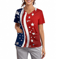 thumbnail image 3 of 250th Anniversary USA Scrub Tops Women Loose Short Sleeve American Flag Print Scrub Shirts V Neck 4th of July Celebration Party Scrubs Nursing Workwear Medical Nurse Uniform with Pockets Deep Red 4XL, 3 of 4
