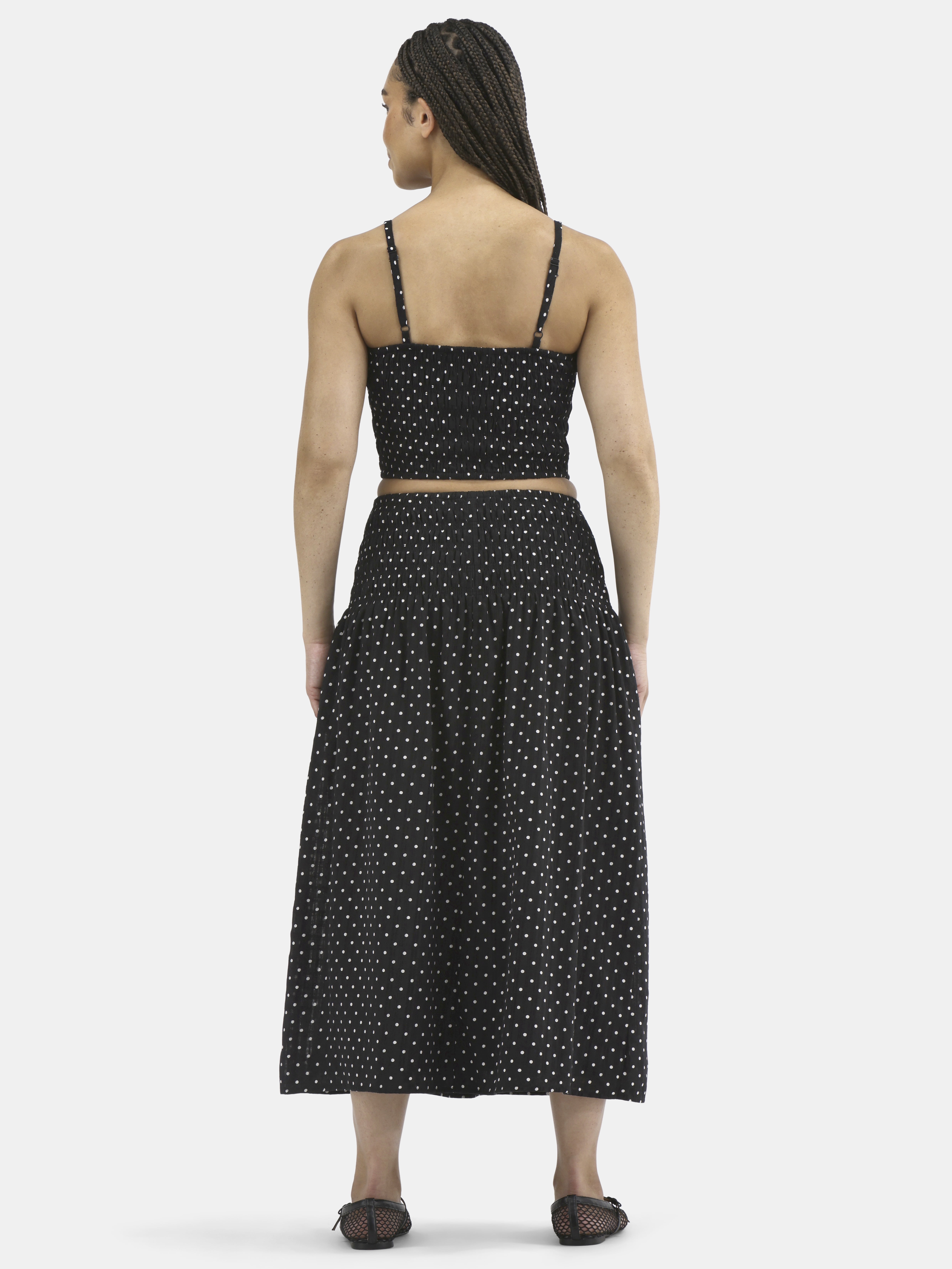 No Boundaries Smocked Cami Top and Maxi Skirt Set, 2-Piece, Women's