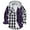 Purple+White, variant on SWISSWELL Men's Flannel Hoodie Shirt Jacket Casual Long Sleeve Button-Down Plaid Shacket White&Black 3XL