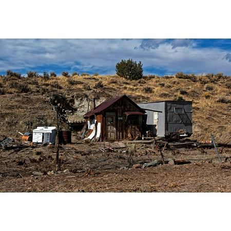 Canvas Print Desert USA Leave Ione Sky Ghost Town Nevada Blue Stretched Canvas 10 x