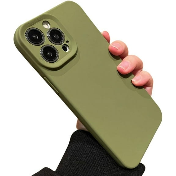 Liquid Silicone Solid Colour case, Skin-Friendly Texture, Couple Model case, Simple Style, for iPhone 15 14 13 12 11 Pro Max XS XR X Phone Case (Green 1,iPhone XR)