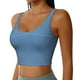 thumbnail image 2 of Balery Blue Gingham Sujetadores deportivos con espalda cruzada para mujer, acolchados, sin costuras, de alto impacto, ideales para yoga, gimnasio, entrenamiento y fitness.-Medium, 2 of 8