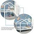 thumbnail image 3 of Wood House Bunk Bed Twin Over Twin with Roof,House Bunk Beds with Slide and 3-Step Ladder, 3 of 8
