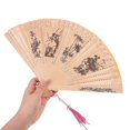 thumbnail image 2 of Sandal Wood Foldable Fan Ancient Elegant Ancient Fan Lovely Hollow Hand Fan for Summer Decor (Flower), 2 of 4