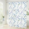 thumbnail image 2 of Small Stall Shower Curtain 36 x 72, Narrow Half Watercolor Floral Fabric Shower Curtain for Bathroom, Blue Butterfly Flower Waterproof Shower Curtain Set, 2 of 6