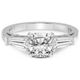 thumbnail image 3 of 3 Carat IGI Certified Cushion Shape Lab Grown Diamond Engagement Ring | 14K White Gold | Madison Three Stone Side Baguette Diamond Lab Diamond Ring | FG-VS1-VS2 Quality Friendly Diamonds, 3 of 4