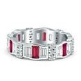 thumbnail image 3 of Full Eternity Band Baguette Ring Ruby CZ 925 Sterling Silver Size 7, 3 of 6