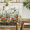 thumbnail image 4 of Spring Tablecloth 60×84 Inch Rectangular, Floral Flowers Watercolor Washable Table Cover for Party Picnic Dinner Decor, 4 of 6