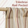 thumbnail image 5 of Colorful Striped Linen Kitchen Curtains 36 Inch Christmas Tier Curtains Farmhouse Modern Cafe Small Window Treatments Light Filtering Rod Pocket for Living Room Bathroom 2 Panels Multi Red, 5 of 5
