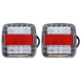 thumbnail image 2 of 2 Uds 12V 24V 20LED, Luces Traseras Para Camión De Remolque Cubierta De Lámpara Blanca De Dos Colores, 2 of 7