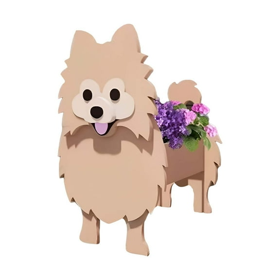 Luxcidy Dog Planter Plant Pots, Animal Flower Pot,Cute Garden Dog Flower Planter,Dog Planters Birthday Gifts for Women,Office,Indoor/Outdoor Decor (M)