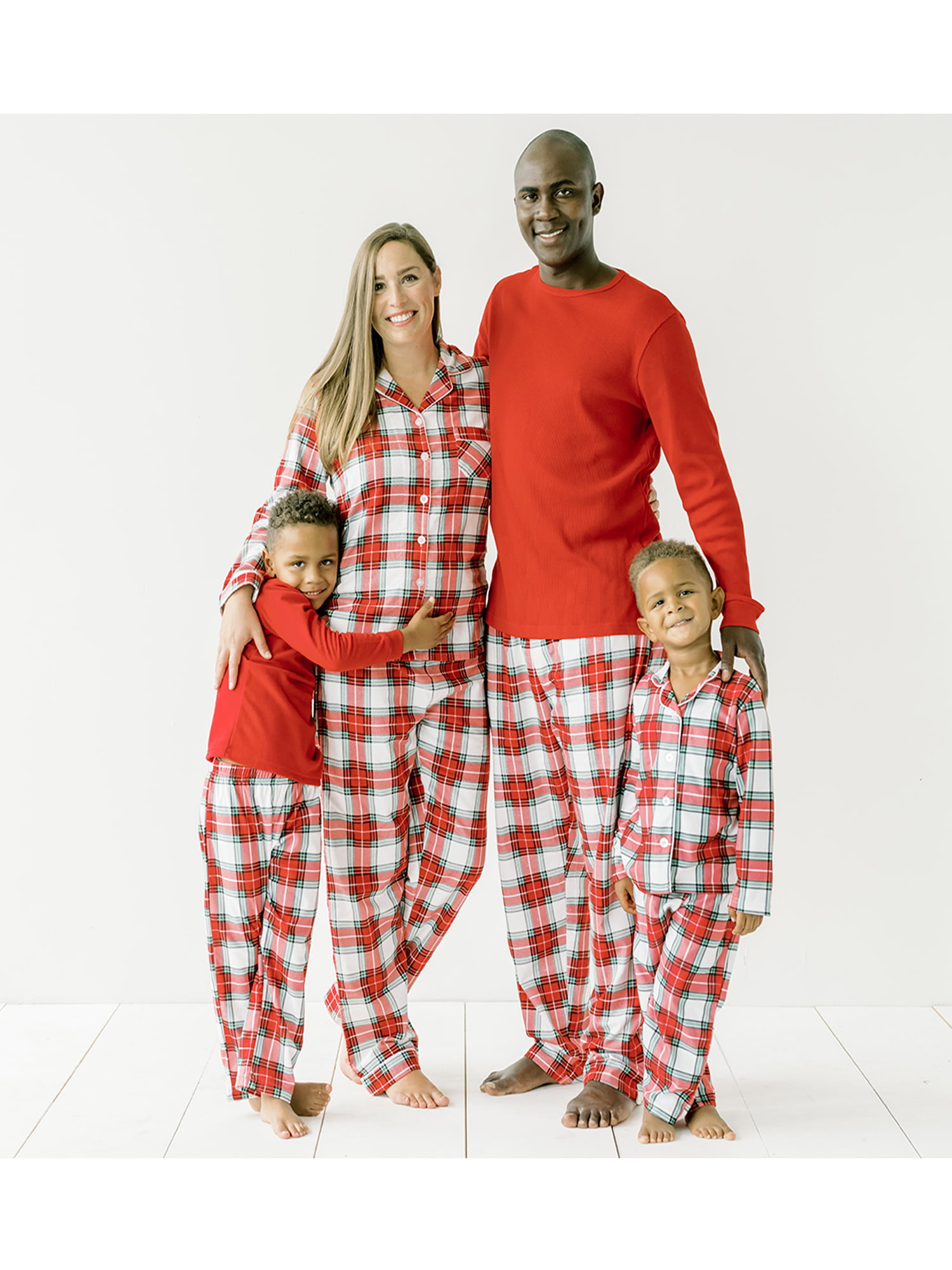 SleepytimePJs Christmas Family Matching Pajamas Knit Red Green Striped PJ Sets
