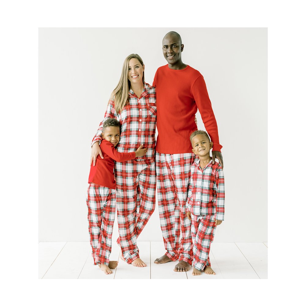 red and white plaid christmas pajamas
