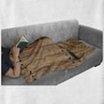 thumbnail image 6 of Rustic Soft Flannel Fleece Throw Blanket, Wooden Door with Iron Style Padlock Gate Exit Enclosed Space of Building Picture, Cozy Plush for Indoor and Outdoor Use, 50" x 60", Pale Brown, by Ambesonne, 6 of 6