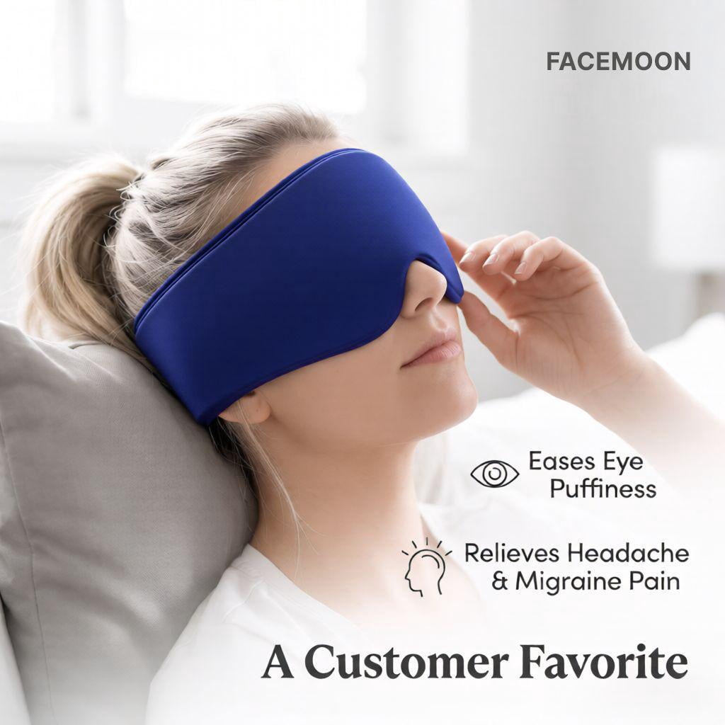 FACEMOON Reusable Cooling Gel Eye Mask, Cold Compress for Puffy Eyes & Dark Circles, Soft Sleep Mask