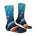 thumbnail image 3 of Uemuo Whimsical Underwater Fantasy Pattern Women's Crew Socks, Soft Durable Breathable Moisture-Wicking with Odor Control Cotton socks, 3 of 9