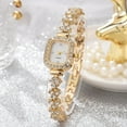 thumbnail image 2 of Rhinestone Gold Watches Rose Gold Bracelets for Women Gifts Set Female Simple Casual Dress Wrist Watches with Box, 2 of 2