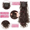 thumbnail image 3 of SHCKE Hair Extensions 24" Clip in Wavy Curly Hair Extensions 26" Straight Fluffy Hair Extensions Colorful Synthetic Full Head Clip in Hair Pieces for Women, 3 of 5