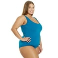 thumbnail image 3 of Sporti Plus Size Moderate Scoop Back One Piece Swimsuit, High Cut, Athletic (Women's Plus), 3 of 9
