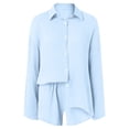 thumbnail image 4 of Womens Short Sets Two Piece Outfits for Women Button Up Shirts and Shorts Women Summer Outfits Matching Set, 4 of 7