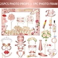 thumbnail image 6 of Wedding Photo Booth Props With Frame - 1Pc Frame,25Pcs Cards,25Pcs Sticks,25Pcs Glue Dots For Wedding,Bridal Shower,Engagement Party Photo Decorations, 6 of 9