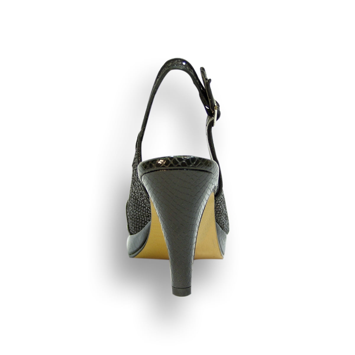 FLORAL Sue Women's Wide Width Slingback Peep Toe Dress Pump BLACK 9