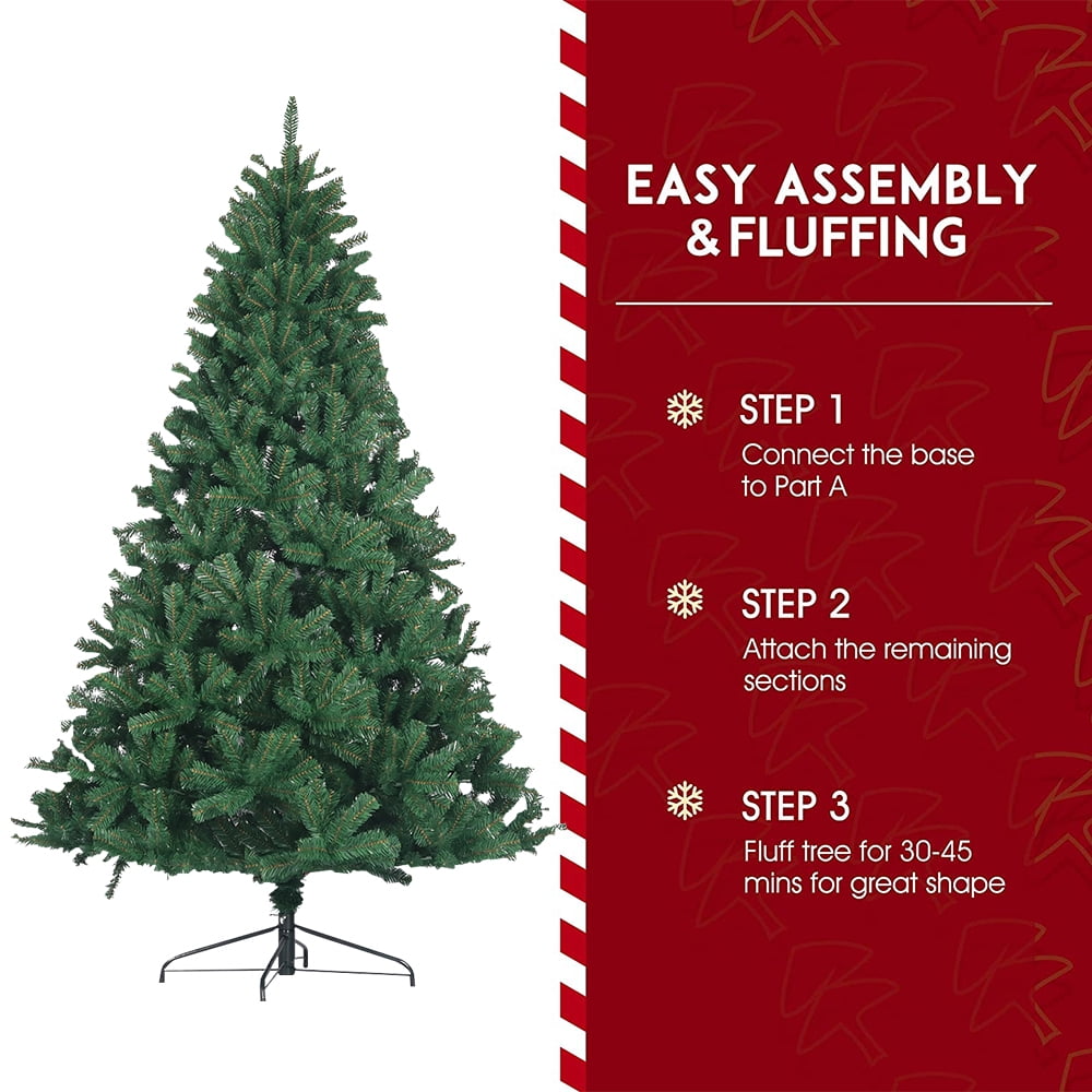 Buy 7.5FT 1400 Tips Artificial Christmas Tree Holiday Decoration, Unlit Artificial Trees for