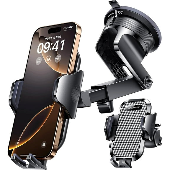 [Pro Version] Universal Car Phone Mount [2025 Super Suction Cup] Phone Holder for Car, Cell Phone Car Mount for Windshield Dash Vent Truck Stand for iPhone 17 Pro Max 16 15 14 Samsung Android