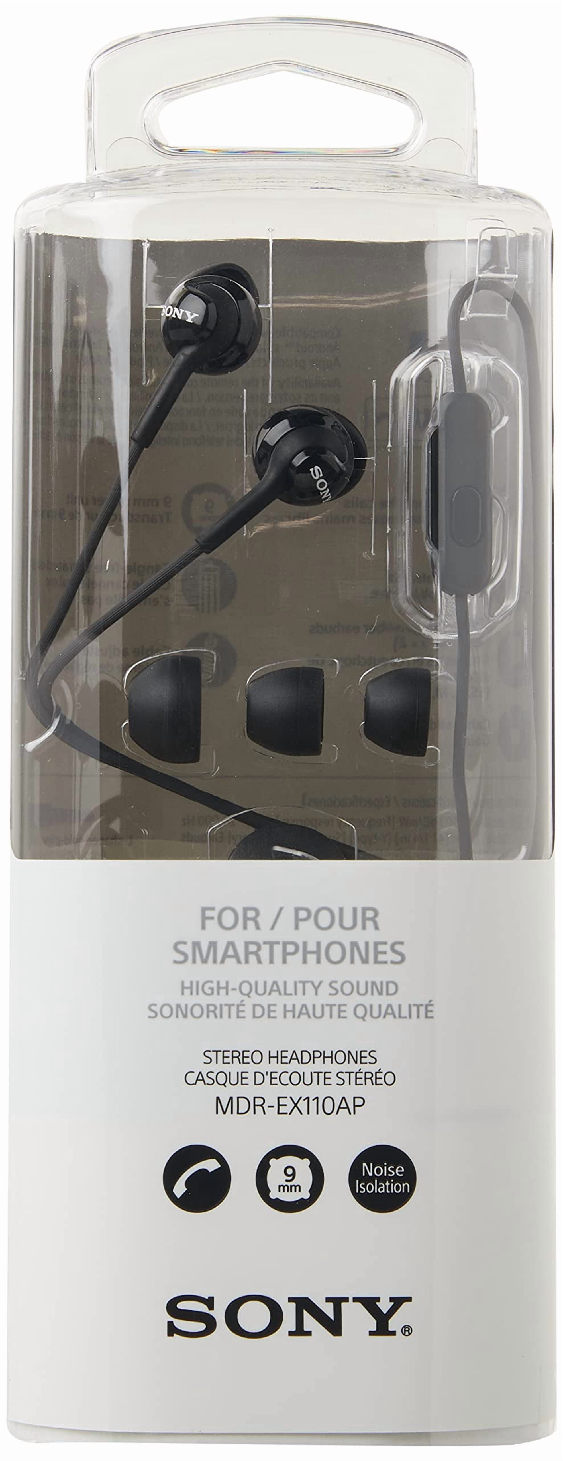 Écouteurs intra-auriculaires EX de SONY MDR-EX110AP/B - Blancs
