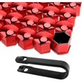 thumbnail image 2 of Red 19mm Car Wheel Lug Nut Cover Protection Covers, Dustproof Tyre Screw Cap, Auto Hub Screw Protector with Clip Tool, 2 of 5