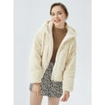 thumbnail image 4 of Orolay Women's Fleece Down Jacket Short Length Hood Down Coat Beige XS, 4 of 6